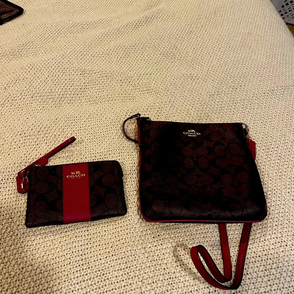 Coach handbag and wristlet